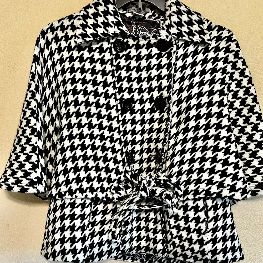 Steve madden hounds tooth three-quarter sleeves petticoat